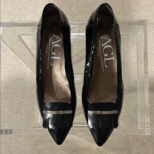 AGL Black Patent Leather Flats
